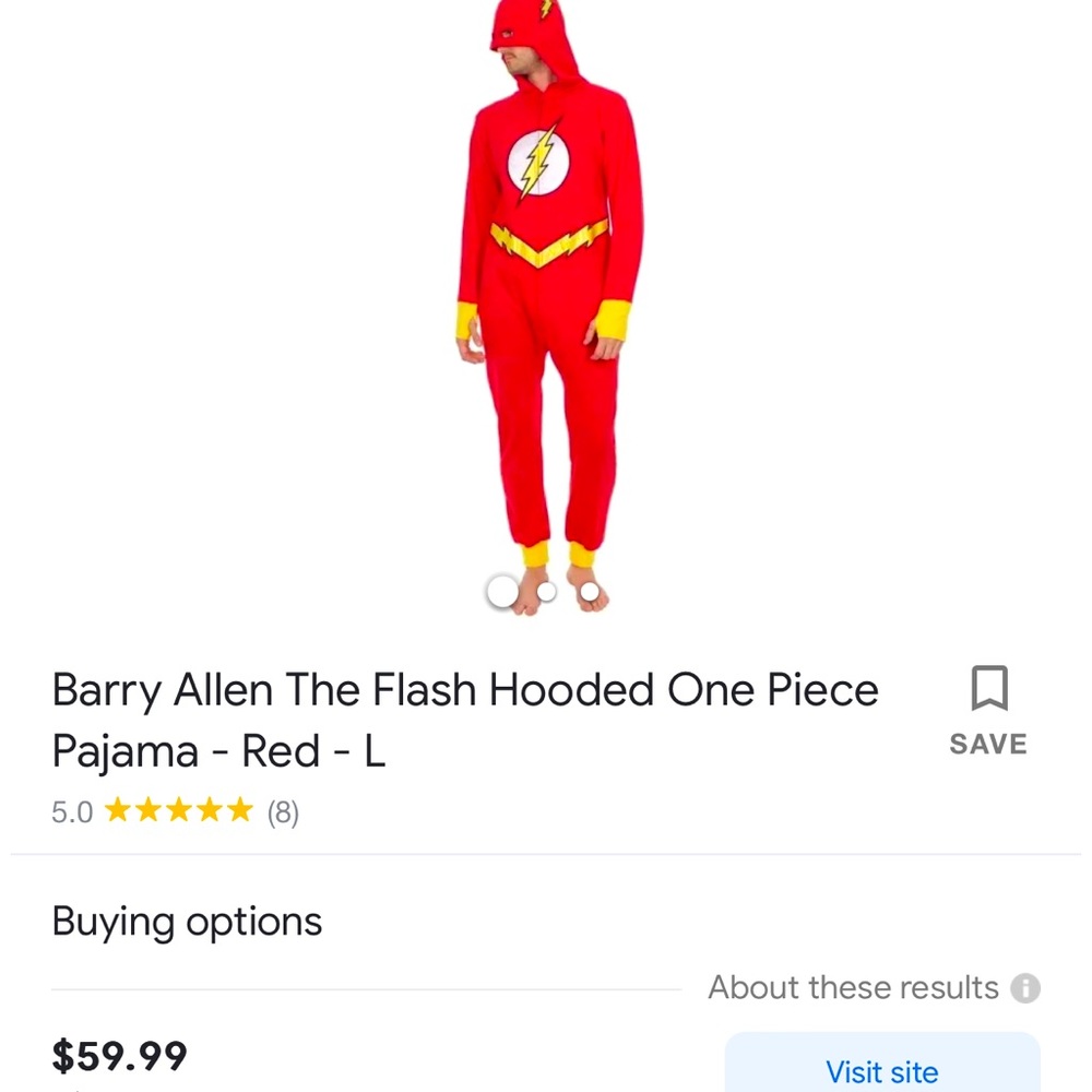 NWT: Flash adult Halloween costume unisex